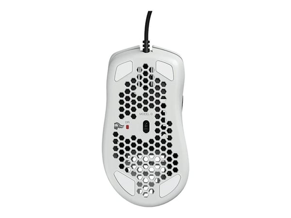 Glorious Model D - Mus - optisk - 6 knapper - kablet - USB 2.0 - glanshvit