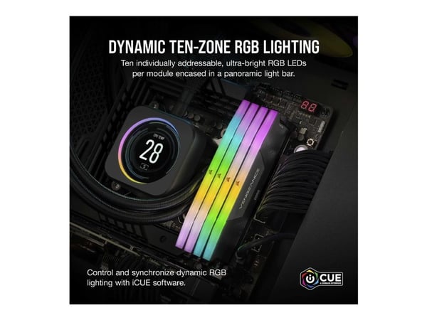 CORSAIR Vengeance RGB - DDR5 - sett - 32 GB: 2 x 16 GB - DIMM 288-pin - 6000 MT/s / PC5-48000 - CL36 - svart