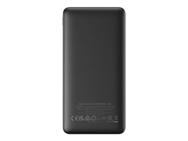 Anker PowerCore - Powerbank - 20000 mAh - 2 utgångskontakter (24 pin USB-C) - svart