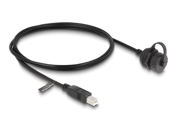 Delock - USB-forlengelseskabel - USB-type B (hann) til USB-type B (hunn) - 1 m - svart