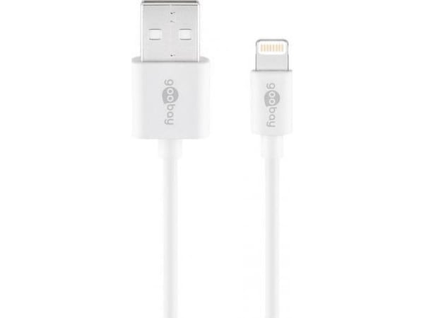 goobay - Lightning-kabel - Lightning hann til USB hann - 2 m - hvit