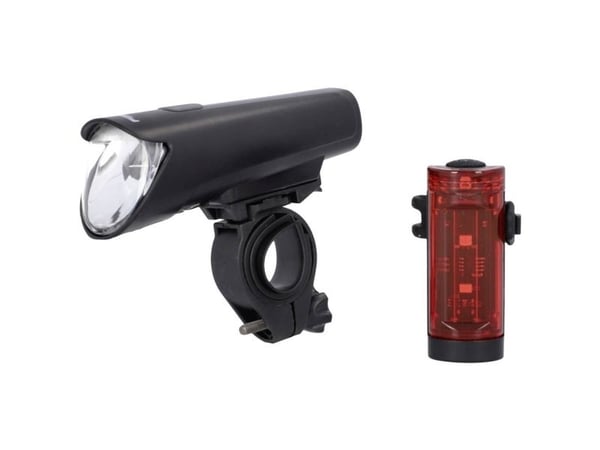FISCHER sykkel LED lyssett, 45 lux belysningstid opptil 20 timer, StVZO godkjent, - 1 stk (50688)