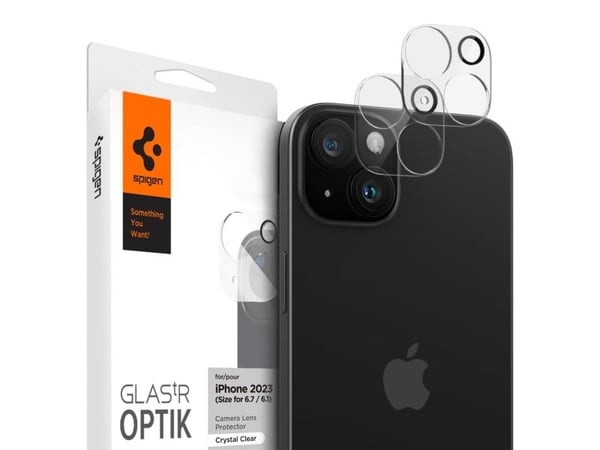 Spigen Glass tR Optik 2-pack, crystal clear – iPhone 15/15 Plus/14/14 Plus