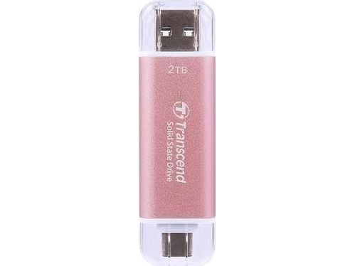 Transcend ESD310P - SSD - 2 TB - ekstern (bærbar) - USB 3.2 Gen 2x1 (USB-C kontakt) - rosa