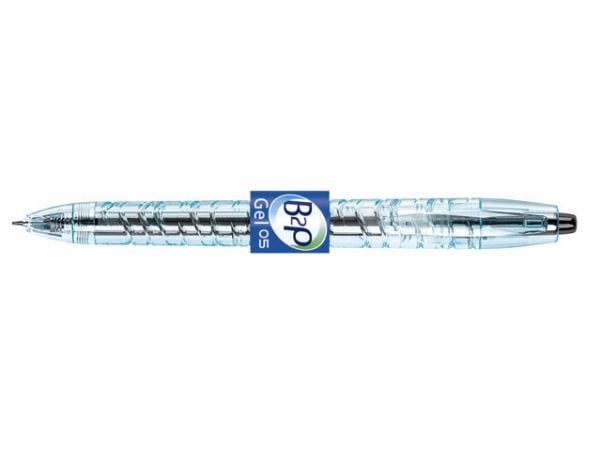 Pilot B2P Gel, Uttrekkbar med festeklemme, Sort, Gjennomsiktig, Sort, Plast, 0,5 mm, 0,32 mm