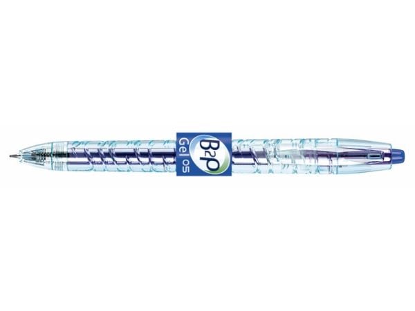 Pilot B2P Gel, Uttrekkbar med festeklemme, Blå, Gjennomsiktig, Blå, Plastikk, 0,5 mm, 0,32 mm