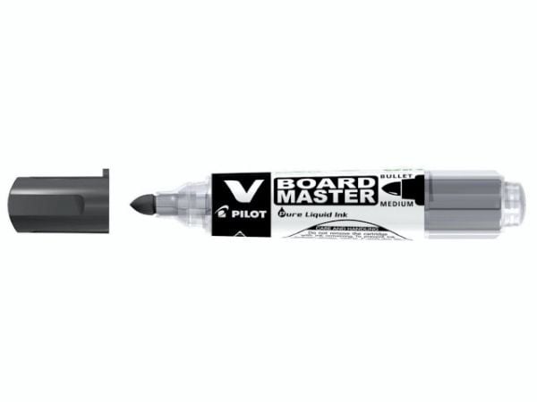 Whiteboardtusj Pilot V-Board Master, rund spiss, svart - (10 stk./pakning)