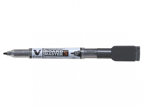 Whiteboardmarker Pilot V-Board Master S Ultra Fine sort med magnet og visker
