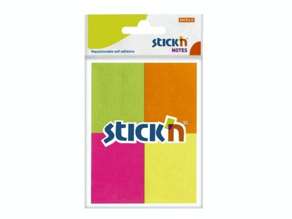 Notes, BNT Stick´n, Neon, assorteret, 38 x50mm - (12 stk.)