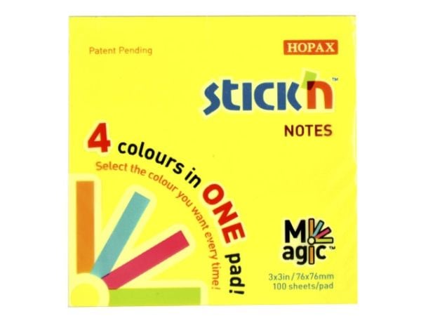 Notes, BNT Stick´n, Magic neon assorteret, 76x76mm - (12 stk.)