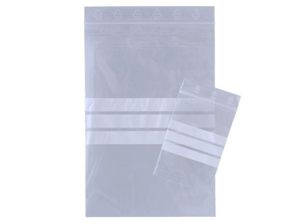 Lynlåspose, Master'in Performance, 50 µm 250 x 350 mm, LD-PE, transparent med skrivefelt, Lynlåslukn