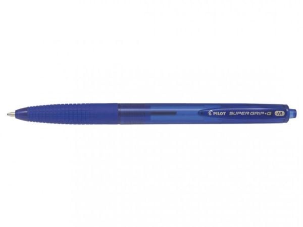 Pilot Super Grip G, Blå, Blå, Uttrekkbar kulepenn med klips, Medium, Rund, 1 mm