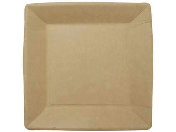 Tallerken frokost pap 23x23cm brun 50stk/pak