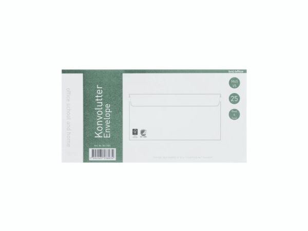 Kuverter M65 m/rude 90g Peel & Seal 110x220 mm hvid - (25 stk.)