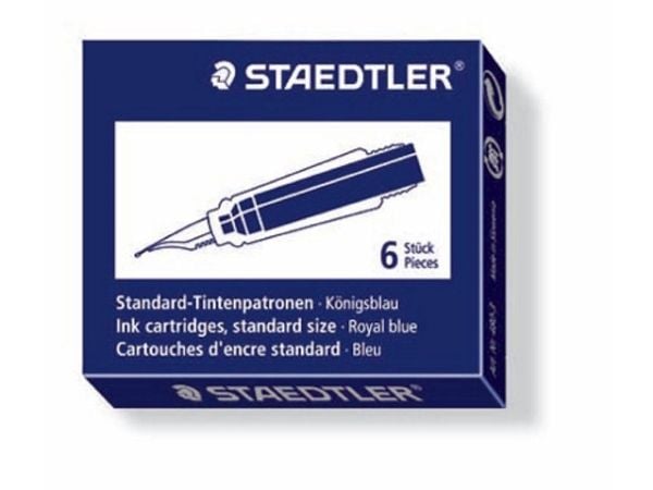 Bläckpatron/Refill, Staedtler, 480, blå, förpackning om 3 st