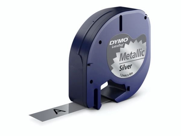 Teksttape Dymo LetraTag, metallinen, lajittelu/sølv
