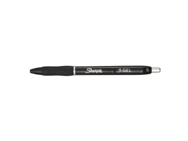 Sharpie S-Gel, Sisäänvedettävä geelikynä, Musta, Musta, Keskikokoinen, 0,7 mm, Kupla