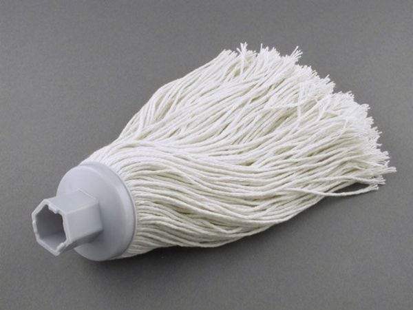 Mopgarn/rundmopp Mini Mery 220 g bomull med sexkantskaft vit (1 st)