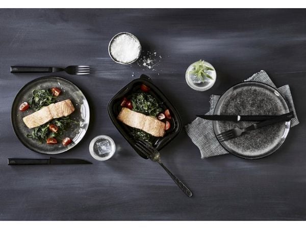 Bricka Bistro 700 ml 190x155x41 mm PP svart, 6 st x 50 st/fp