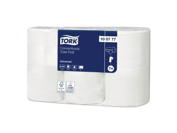 Toiletpapir, Tork, Universal, T4, 2 lag ubleget x 45.00m, kasse a 42 ruller FSC Recycled Credit