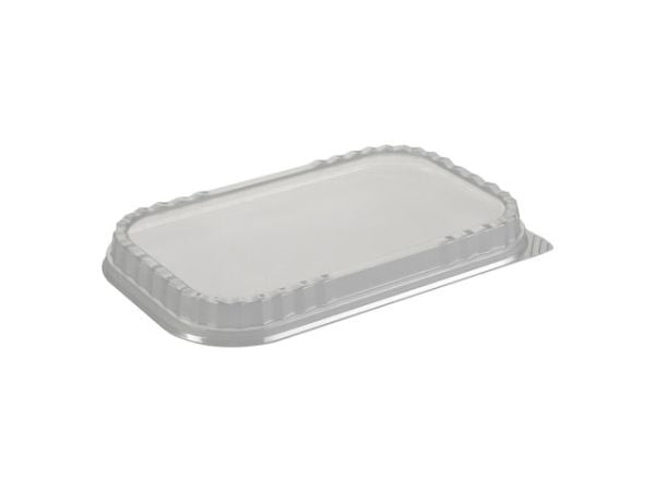 Låg t/foliebakke, Plus Pack, Rektangulær 271x168x27mm PET, transparent, pakke a 100 stk Fødevaregodk