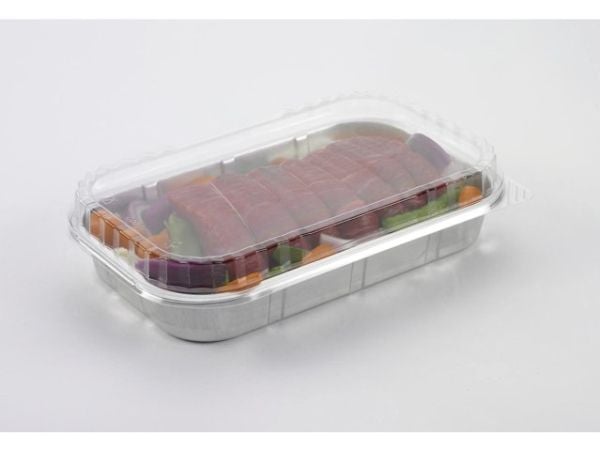 Låg t/foliebakke, Plus Pack, Rektangulær 271x168x27mm PET, transparent, pakke a 100 stk Fødevaregodk