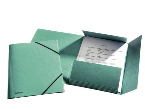 Esselte - 3-fliksmappe - for A4 (210 x 297 mm) - kapasitet: 350 ark - grønn
