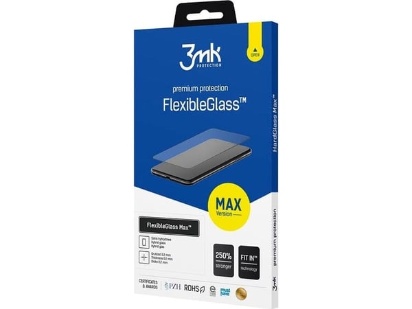 3MK FlexibleGlass Max iPhone 13 Pro Max 6.7" musta/musta, hybridi lasi, jossa on vahvistetut reunat