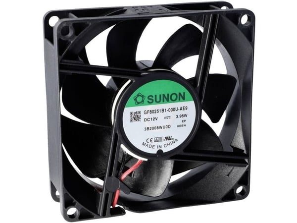 Sunon GF80251B1-000U-AE9 axialfläkt 12 V/DC, 101,91 m³/h (L x B x H) 80 x 80 x 25 mm