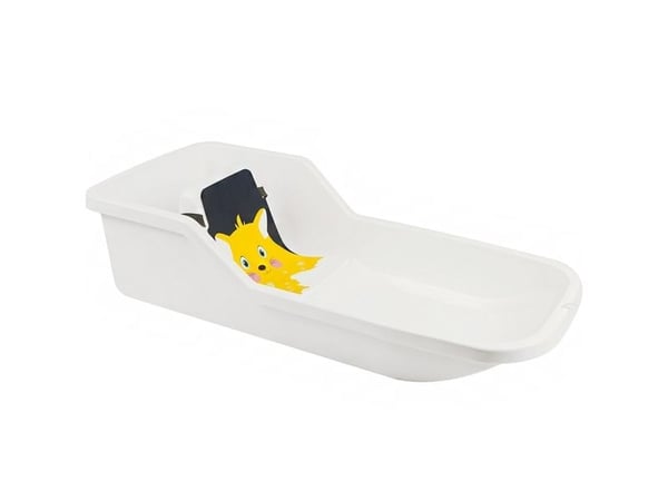 Hamax Baby Bob plastslede med ryggstøtte, hvit