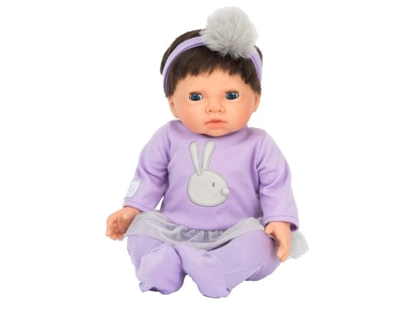 Tiny Treasures docka med mörkt hår och lila kläder Tiny Treasures docka med mörkt hår och lila kläder