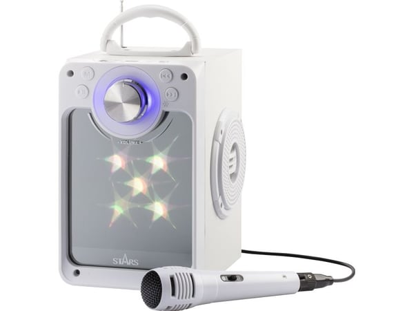 Karaoke machine w/bluetooth - White - Disco LED light