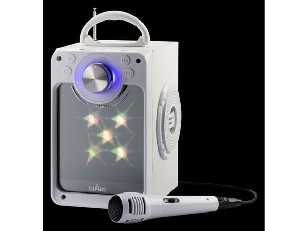 Karaoke machine w/bluetooth - White - Disco LED light