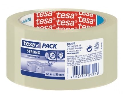 Tesapack Strong - Pakketape - 50 mm x 66 m - polypropylen - transparent