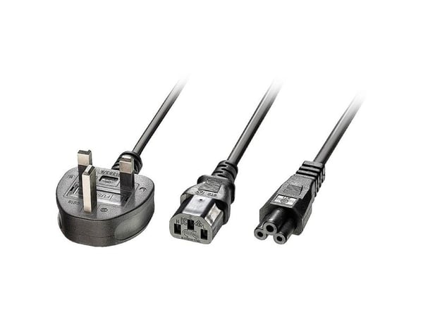 Lindy 30374, 2,5 m, Strømstik tyyppi G, C13-liitin + C5-liitin, H05VV-F3G