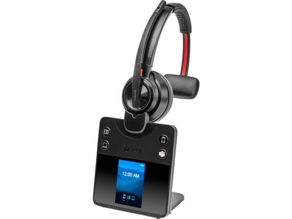 HP Poly Savi 8410 Office - Savi 8400 series - hodesett - on-ear - DECT / Bluetooth - trådløs - svart - Certified for Microsoft Teams