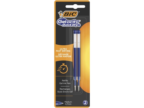 Bic blå spiss Gel-ocity quick dry bls 2stk BIC