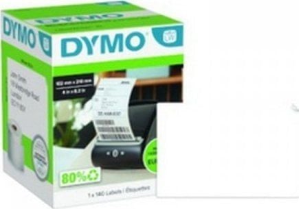 DYMO LabelWriter Extra Large - Permanet adhesiv - svart på hvitt - 102 x 210 mm 140 etikett(er) (1 rull(er) x 140) boks - forsendelsesetiketter