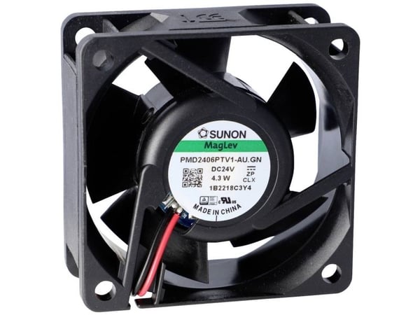 Sunon PMD2406PTV1-A.U.GN Axialfläkt 24 V/DC 61,14 m³/h (L x B x H) 25 x 60 x 60 mm