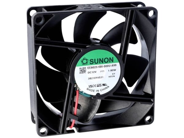 Sunon MF80251V2-1000U-A99 Aksiaalituuletin 12 V/DC 62,84 m³/h (L x S x K) 25 x 80 x 80 mm 25 x 80 x 80 mm