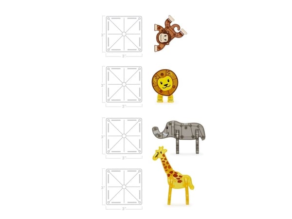 Magna-Tiles Safari Animals magnetic building set, 25 pieces