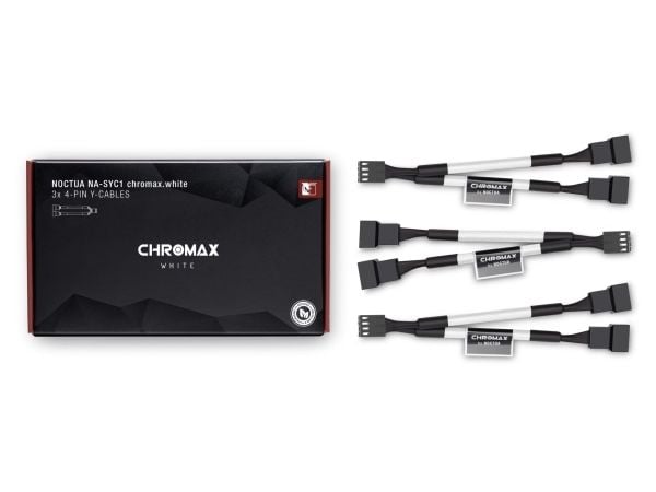 Noctua NA-SYC1 chromax.white - Viftestrømsplitter - 4-pins PWM (hunn) til 4-pins PWM (hann) - 11.5 cm - hvit