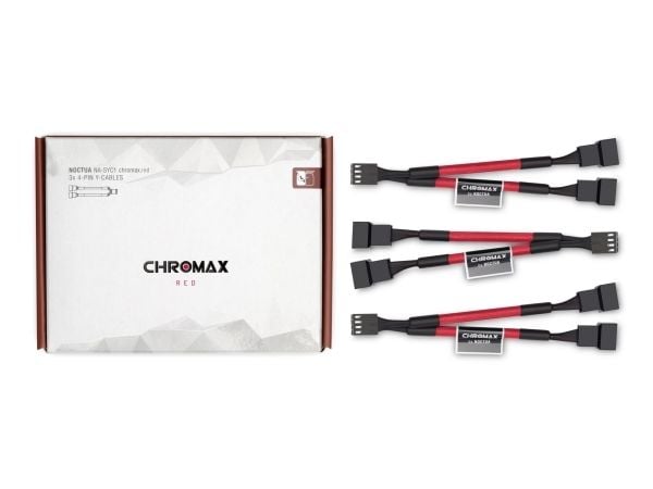 Noctua NA-SYC1 chromax.red - Viftestrømkabel - 4-pins PWM (hunn) til 4-pins PWM (hann) - 11.5 cm - rød