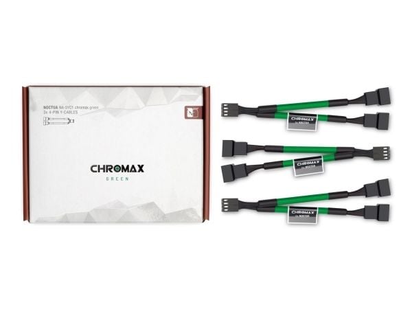 Noctua NA-SYC1 CHROMAX.GREEN, Jatkokaapeli, Vihreä, Naaras, Naaras, 115 mm, 3 kpl