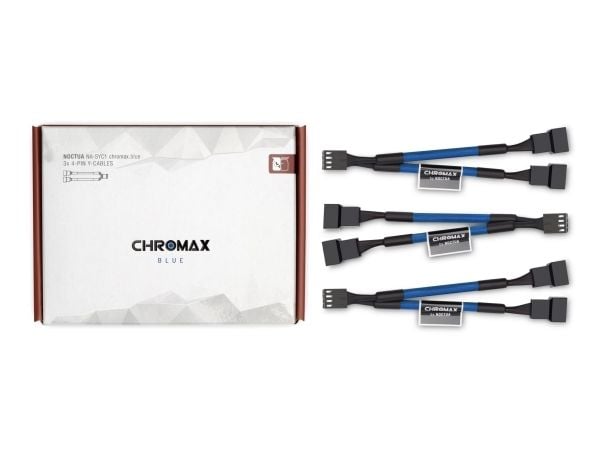 Noctua NA-SYC1 CHROMAX.BLUE, Jatkokaapeli, Sininen, Naaras, Naaras, 115 mm, 3 kpl