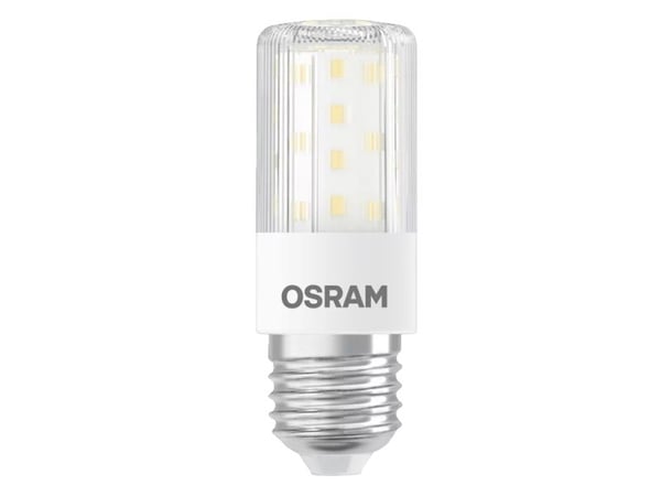 LEDVANCE T Slim - LED-lyspære - form: korn - klar finish - E27 - 7.3 W (ekvivalent 60 W) - klasse E - varmt hvitt lys - 2700 K