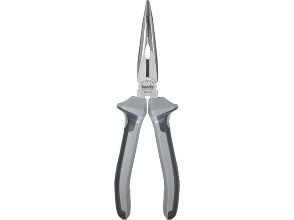 kwb 382620, Kaarevat pitkäkärkiset pihdit, Hiiliteräs, Harmaa, 20 cm