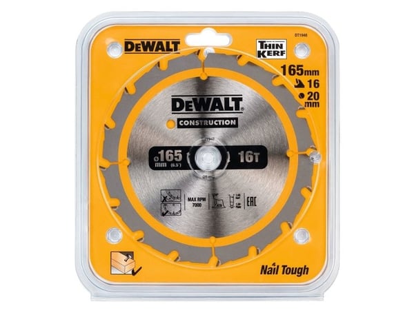 Dewalt pyörösaha 165x20mmx16z - DT1948-QZ - DT1948-QZ