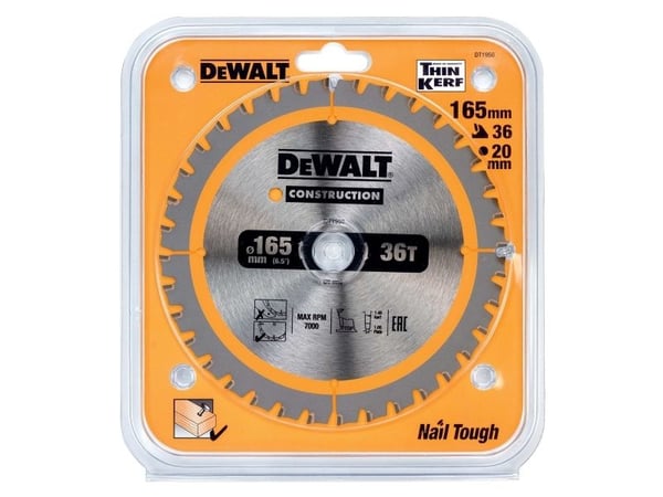 Dewalt pyörösaha 165x20mmx36z - DT1950-QZ - DT1950-QZ