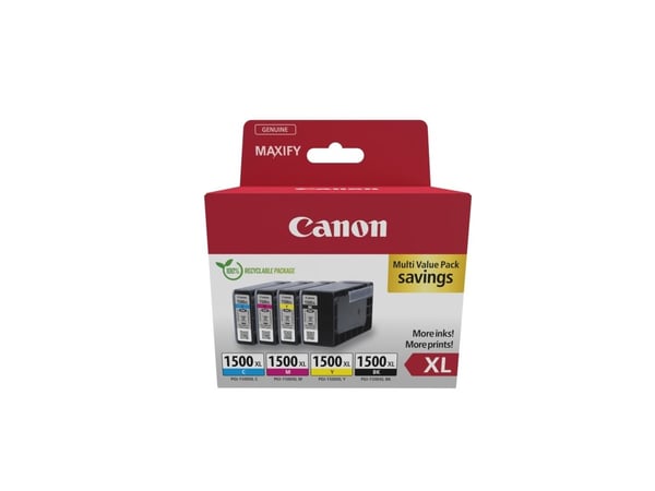 Canon PGI-1500XL BK/C/M/Y Multipack - 4 pakker - XL - svart, gul, cyan, magenta - original - blekktank